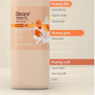 Sữa tắm dưỡng da Vitamin B hạnh nhân và các loại hạt Dicora Urban Fit