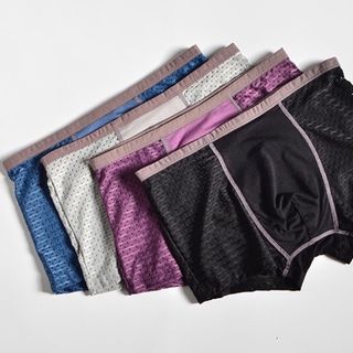 [Ảnh thật] Full hộp 4 quần sịp boxer MEN'S vải lưới thoát khí, quần lót nam thông hơi thoáng mát