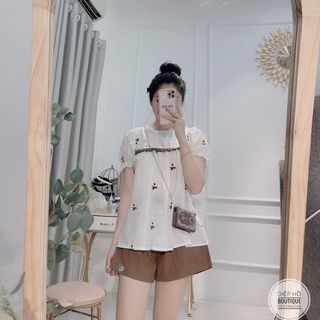 Set áo đũi xước phối bèo kèm quần short cực xinh, from basic dễ mặc