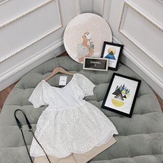 Áo ren babydoll phối thân kèm quàn short kaki siu đẹp