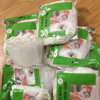 Combo 100 Túi lưới lọc rác thông minh Helfer cho bồn rửa chén bát co giãn thích hợp với nhiều loại ống