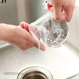 Combo 100 Túi lưới lọc rác thông minh Helfer cho bồn rửa chén bát co giãn thích hợp với nhiều loại ống