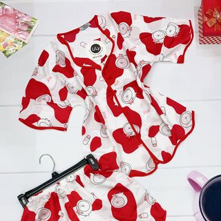 Đồ bộ nữ pijama bò sữa lượn sóng Đùi