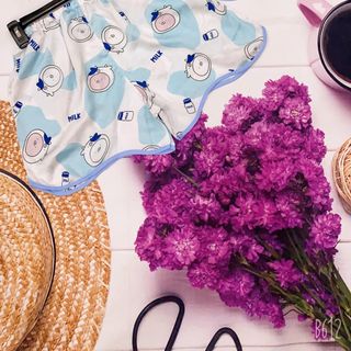 Đồ bộ nữ pijama bò sữa lượn sóng Đùi