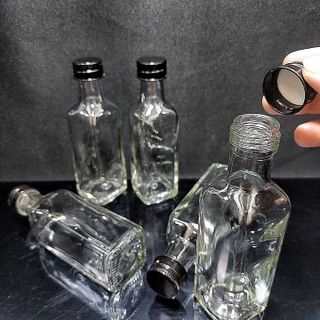 Chai Thủy Tinh Nhỏ 100ML mẫu vuông cao nắp nhôm đen – Lọ thủy tinh nhỏ 100ML - Chai thủy tinh 100ml – Chai Thủy Tinh Mini đựng mật ong , dầu dừa, nước mắm, thức uống, sữa, các loại thực phẩm - Vỏ Chai Rượu Mini