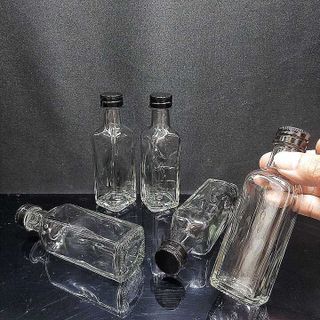 Chai Thủy Tinh Nhỏ 100ML mẫu vuông cao nắp nhôm đen – Lọ thủy tinh nhỏ 100ML - Chai thủy tinh 100ml – Chai Thủy Tinh Mini đựng mật ong , dầu dừa, nước mắm, thức uống, sữa, các loại thực phẩm - Vỏ Chai Rượu Mini