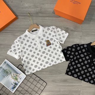 ÁO THUN CỔ TRỤ NAM NỮ THÊU HỌA TIẾT L.V.