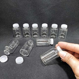 Chai thủy tinh nhỏ 20ML mẫu trụ tròn - nắp nhựa trắng – Lọ đựng tinh dầu - Lọ chiết nước hoa làm mẫu thử, tặng kèm – Lọ thủy tinh nhỏ đựng mật gấu, serum, dược phẩm, hóa chất, kim tuyến
