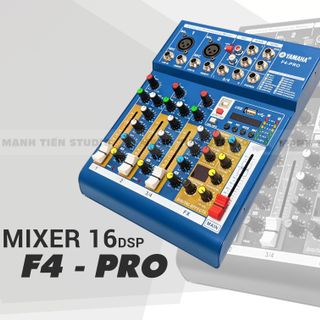 Bàn trộn Mixer Yamaha F4 Pro - Tích hợp vang số 16 chế độ vang - Chuyển đổi thành soundcard livestream chỉ với 1 nút bấm, thu âm, karaoke online chuyên nghiệp - Có Bluetooth, ghi âm usb tiện lợi - Kết hợp được với mọi loa kéo, amply, dàn karaoke gia đình