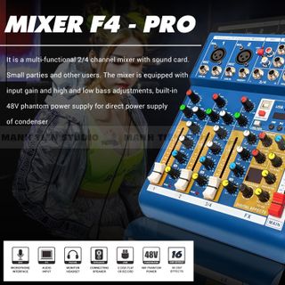 Bàn trộn Mixer Yamaha F4 Pro - Tích hợp vang số 16 chế độ vang - Chuyển đổi thành soundcard livestream chỉ với 1 nút bấm, thu âm, karaoke online chuyên nghiệp - Có Bluetooth, ghi âm usb tiện lợi - Kết hợp được với mọi loa kéo, amply, dàn karaoke gia đình giá sỉ