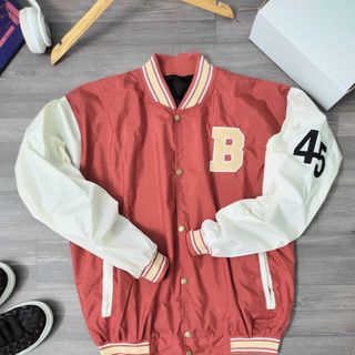 Áo Khoác Bomber Chữ B Nổi Phối Màu Tay Form Cánh Dơi Cá Tính