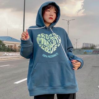 Áo hoodie nỉ ngoại in PASSIONATE phong cách trẻ trung năng động