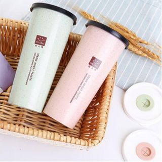 Bình nước lúa mạch Dr Show 2 nắp dung tích 450ml kèm ống hút