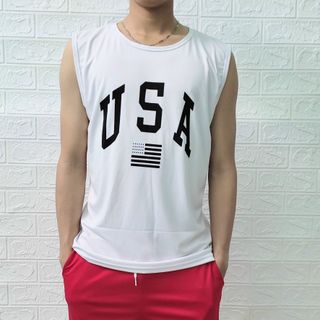 Bộ ba lỗ thể thao in USA chất thun lạnh siêu thoáng mát