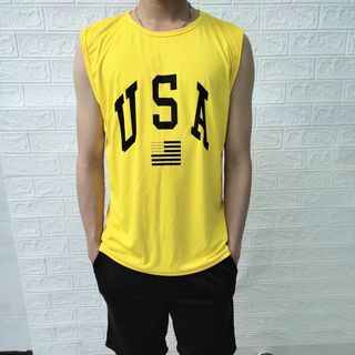 Bộ ba lỗ thể thao in USA chất thun lạnh siêu thoáng mát