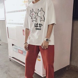Áo thun nam in nhiệt BAKA ăn tát tay lỡ dễ thương