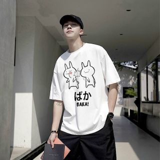 Áo thun nam in nhiệt BAKA ăn tát tay lỡ dễ thương