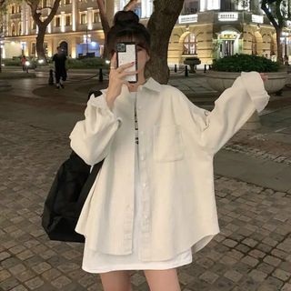 Áo khoác sơ mi nhung tay in mặt cười dễ thương giá sỉ