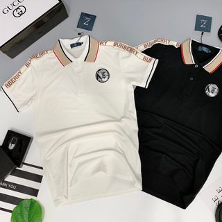 Áo thun nam cao cấp phối viền vai thêu logo trước ngực giá sỉ