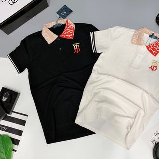Áo thun nam cao cấp phối viền vai thêu logo trước ngực giá sỉ