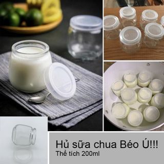 Hủ sữa chua béo 200ml - Hủ thủy tinh làm sữa chua, bánh plan