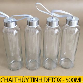 Chai thủy tinh Detox 500ml - Chai thủy tinh dây xách