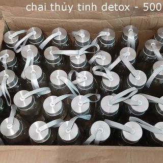 Chai thủy tinh Detox 500ml - Chai thủy tinh dây xách