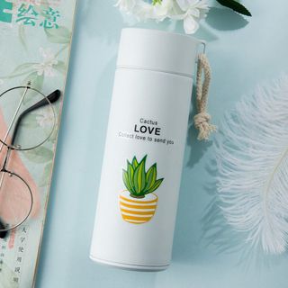 Bình chai xương rồng - Chai thủy tinh vỏ nhựa 400ml