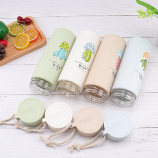 Bình chai xương rồng - Chai thủy tinh vỏ nhựa 400ml