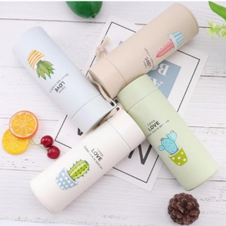 Bình chai xương rồng - Chai thủy tinh vỏ nhựa 400ml