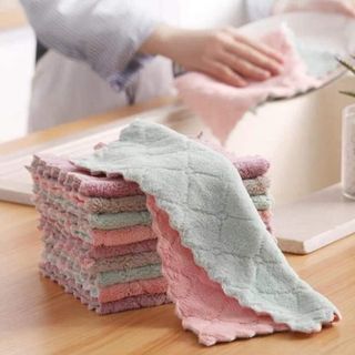 Set 10 cái Khăn lau 2 mặt đa năng siêu thấm hút
