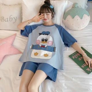 Sét bộ ngủ cotton in hình