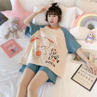 Sét bộ ngủ cotton in hình
