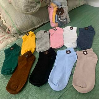 Set 10 đôi vớ Gấu Brown xin xắn nhiều màu - Kèm túi dây rút