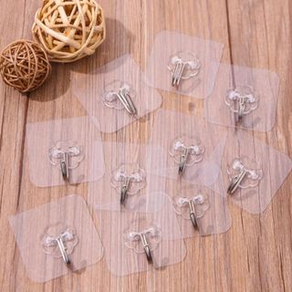 Bộ 10 cái móc dán trong suốt chịu lực