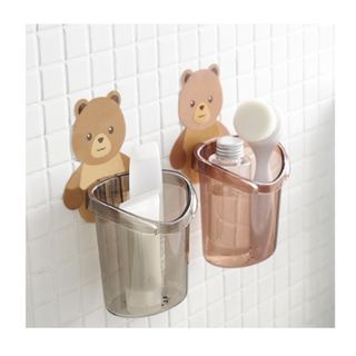 Cốc gấu dán tường đựng bàn chải kem đánh răng