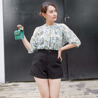 Áo voan hoa khoét tay sành điệu- Hàng Thiết Kế