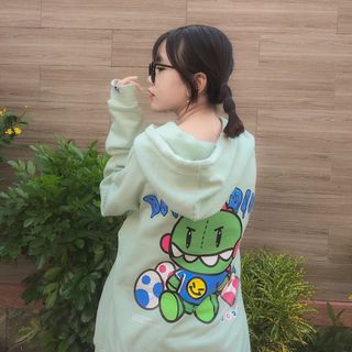 Áo hoodie in BaBy Dino nỉ ngoại mềm mịn nón 2 lớp trẻ trung, năng động