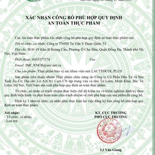 THỰC PHẨM BẢO VỆ SỨC KHOẺ LACTTOCOL PLUS
