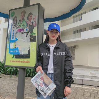 Áo khoác dù cổ bẻ in KiST trẻ trung năng động