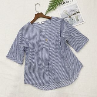Áo linen sọc thời trang công sở