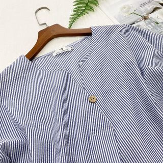 Áo linen sọc thời trang công sở