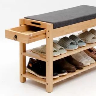 Kệ để để giày kết hợp với ghế ngồi và ngăn kéo phía trên