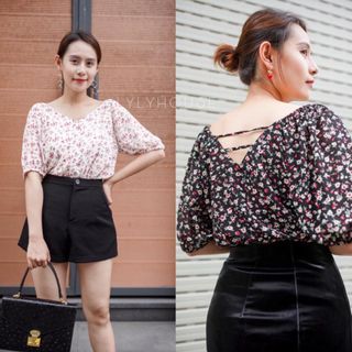 Áo hoa nhí tay kiểu cực dễ thương