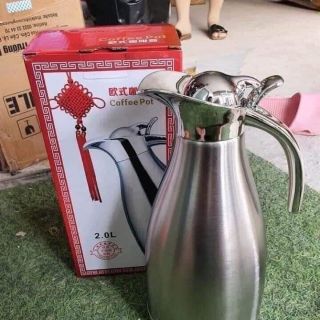 Bình thủy giữ nhiệt inox gồm 2 lớp cao cấp mở vịt 2 lít