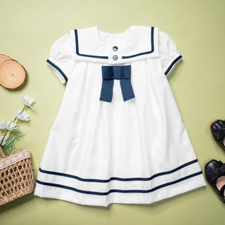 Đầm bé gái màu trắng kiểu Lính Thủy Pansy