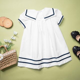 Đầm bé gái màu trắng kiểu Lính Thủy Pansy