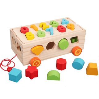 Xe thả gỗ hình học đồ chơi cho bé