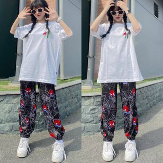 Quần thun jogger in 3D con nhện chất thun da cá mềm mịn dễ thương