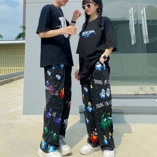 Quần loang in 3D chất thun da cá mềm mịn không bong tróc form đẹp